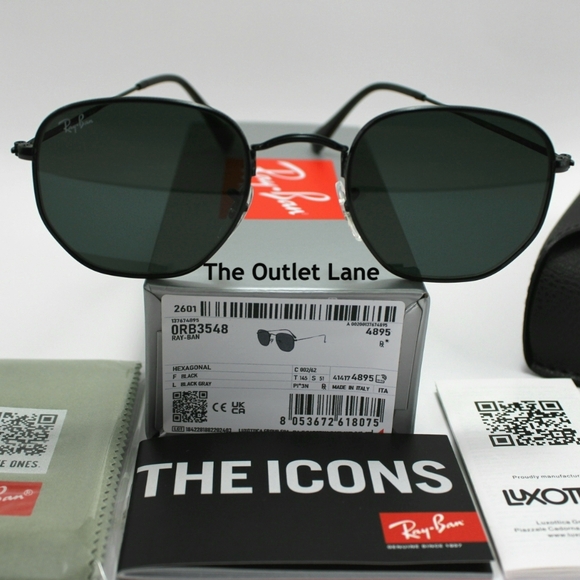 Model Display Ray-Ban Hexagonal Black RB3548N - Picture 1 of 16